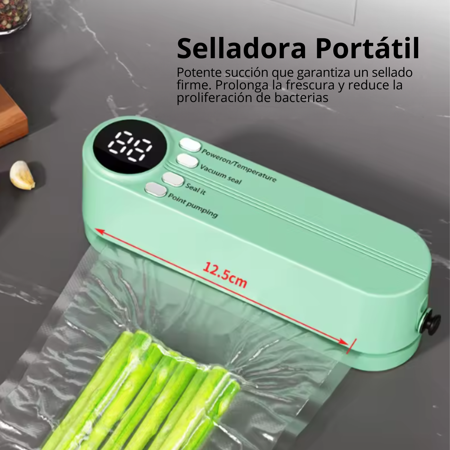 Mini Sellador al Vacío Portátil USB – Recargable para Alimentos Secos y Húmedos